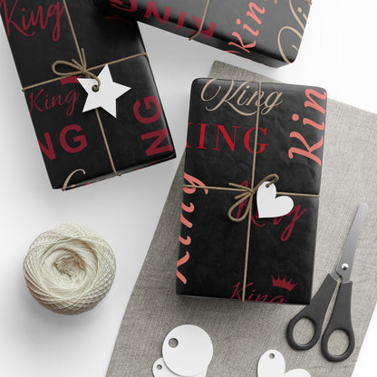 King, All Wrapped-up Wrapping Papers with Red text