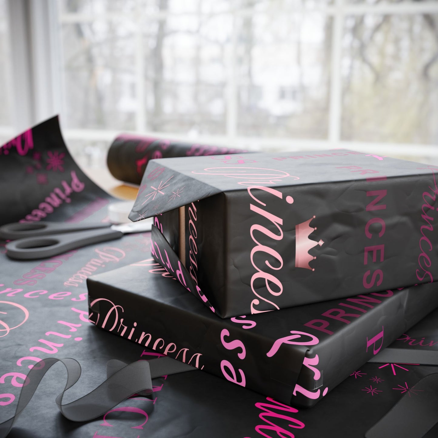 Princess, All Wrapped-up Wrapping Papers with Pink text