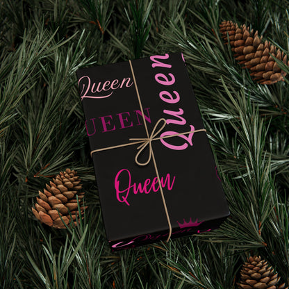 Queen, All Wrapped-up Wrapping Papers with Pink text