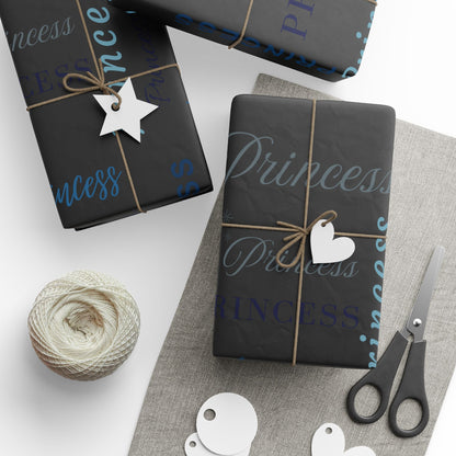 Princess, All Wrapped-up Wrapping Papers with Blue text