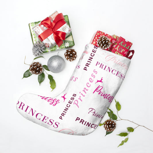 Christmas Stocking - Princess, All Wrapped-up with Pink text