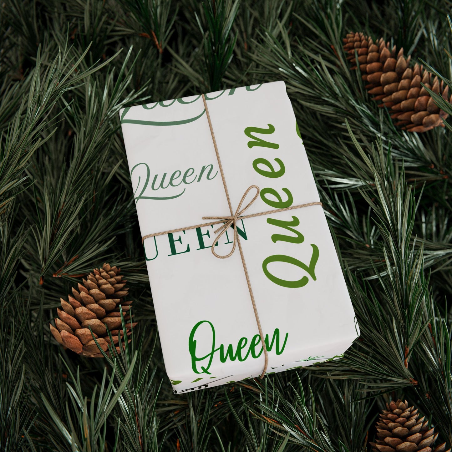 Queen, All Wrapped-up Wrapping Papers with Green text