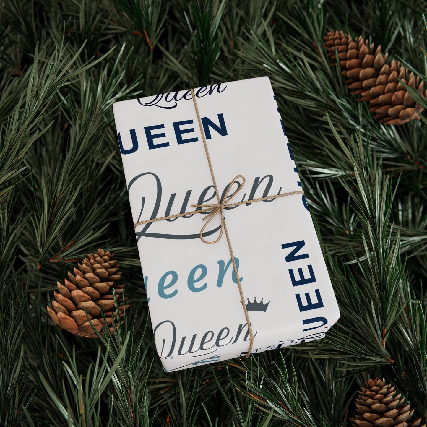 Queen, All Wrapped-up Wrapping Papers with Blue text