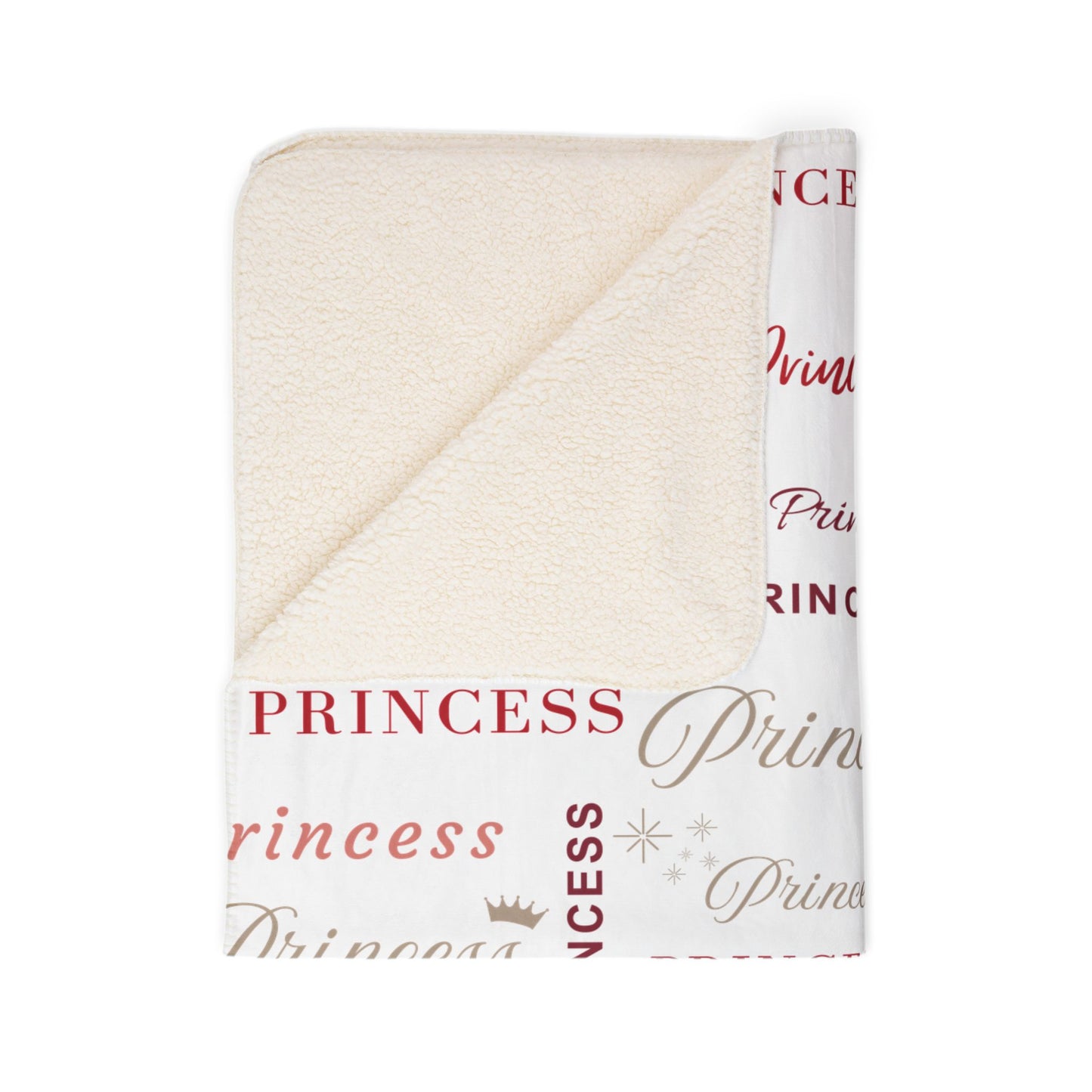 Princess, All Wrapped-up Fleece Sherpa Blanket with Red text