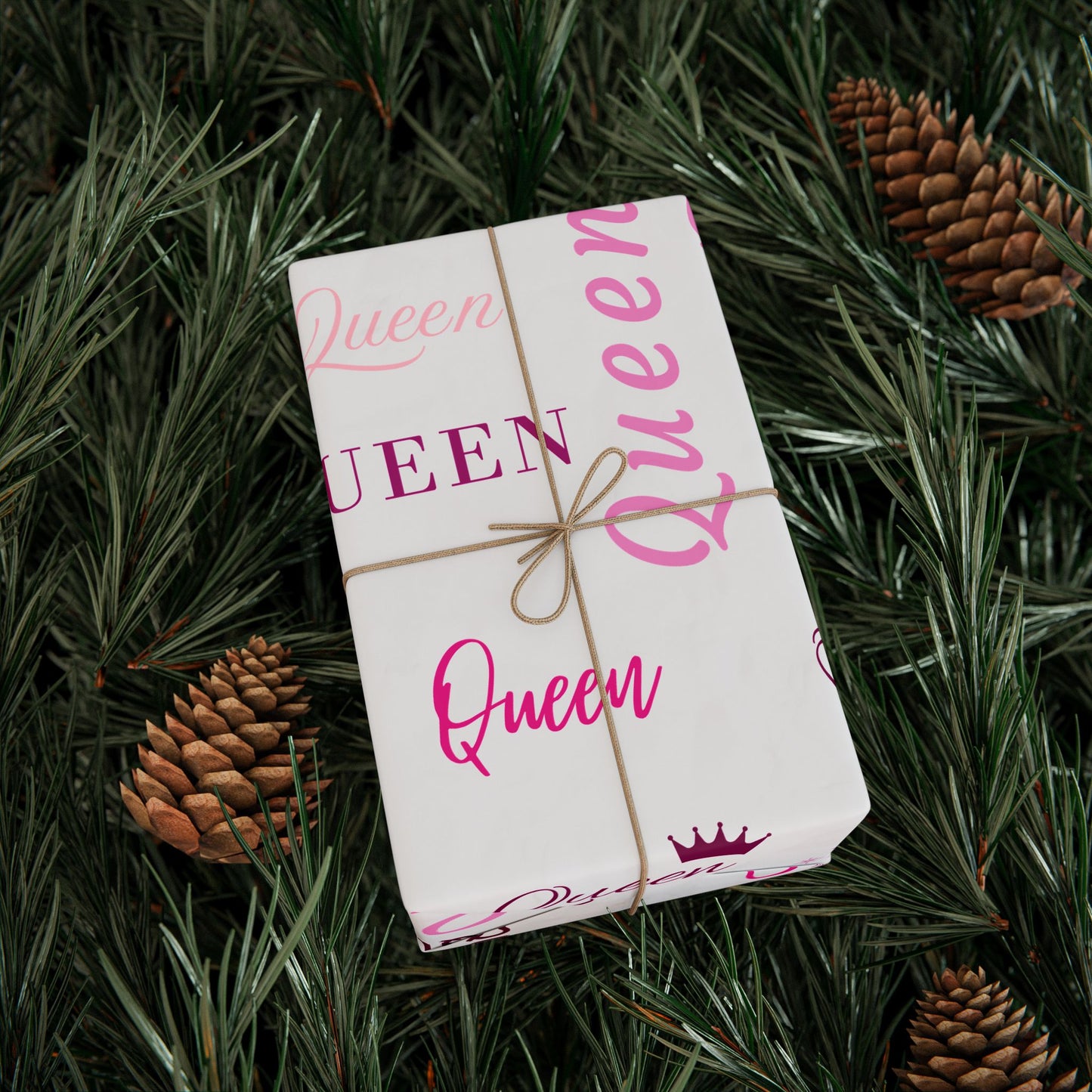 Queen, All Wrapped-up Wrapping Papers with Pink text