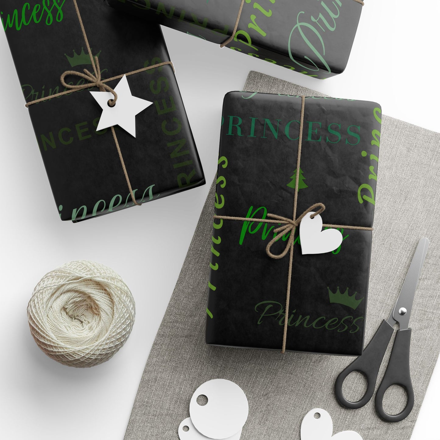 Princess, All Wrapped-up Wrapping Papers with Green text