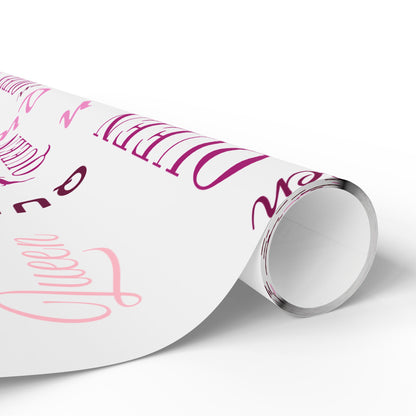 Queen, All Wrapped-up Wrapping Papers with Pink text