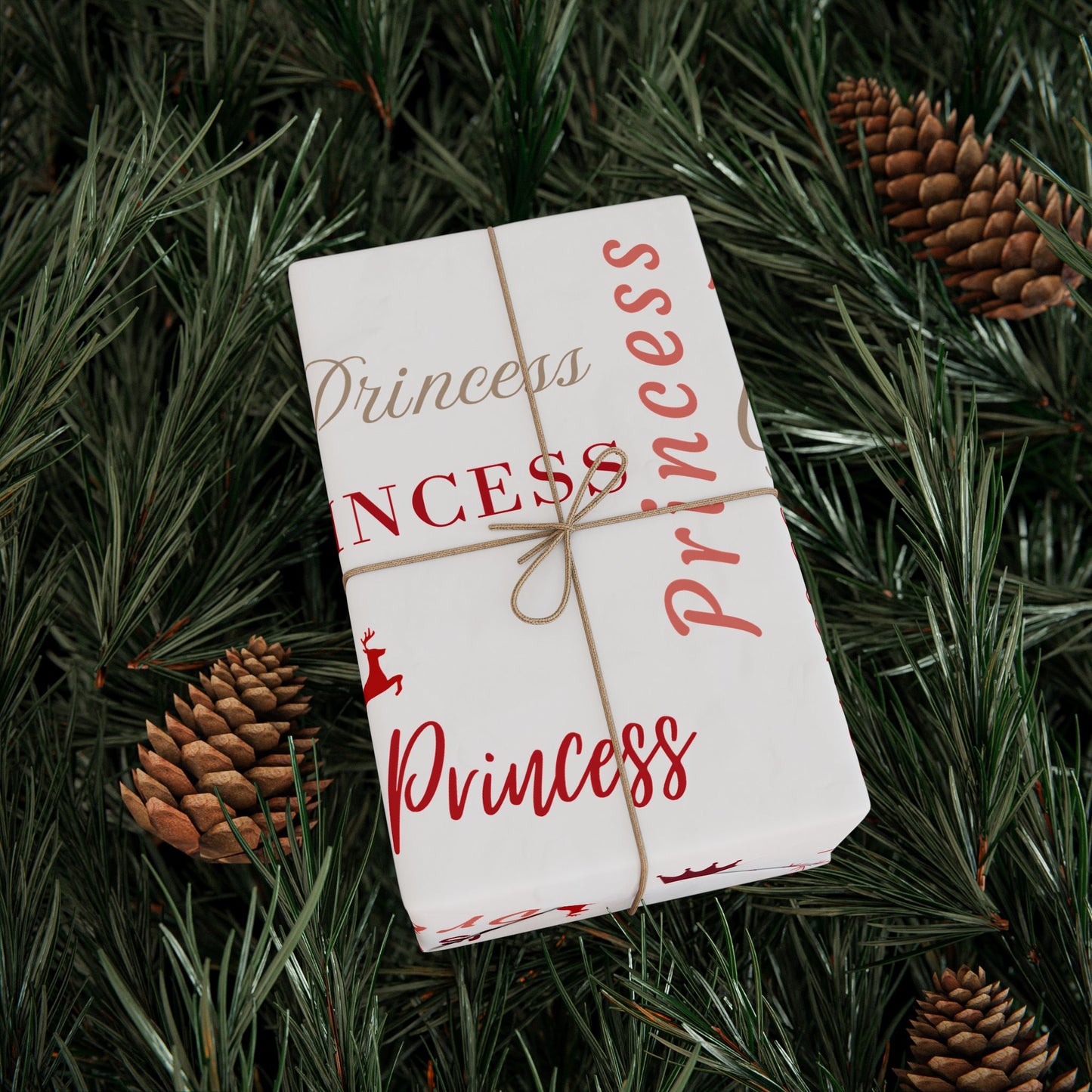 Princess All Wrapped-up Wrapping Papers with Red Text