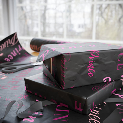 Prince, All Wrapped-up Wrapping Papers with Pink text