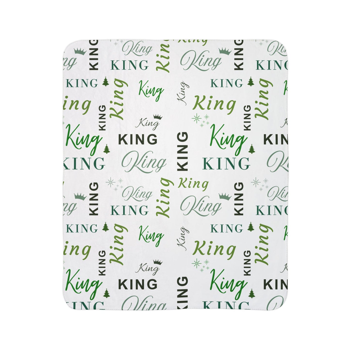 King, All Wrapped-up Fleece Sherpa Blanket with Green text