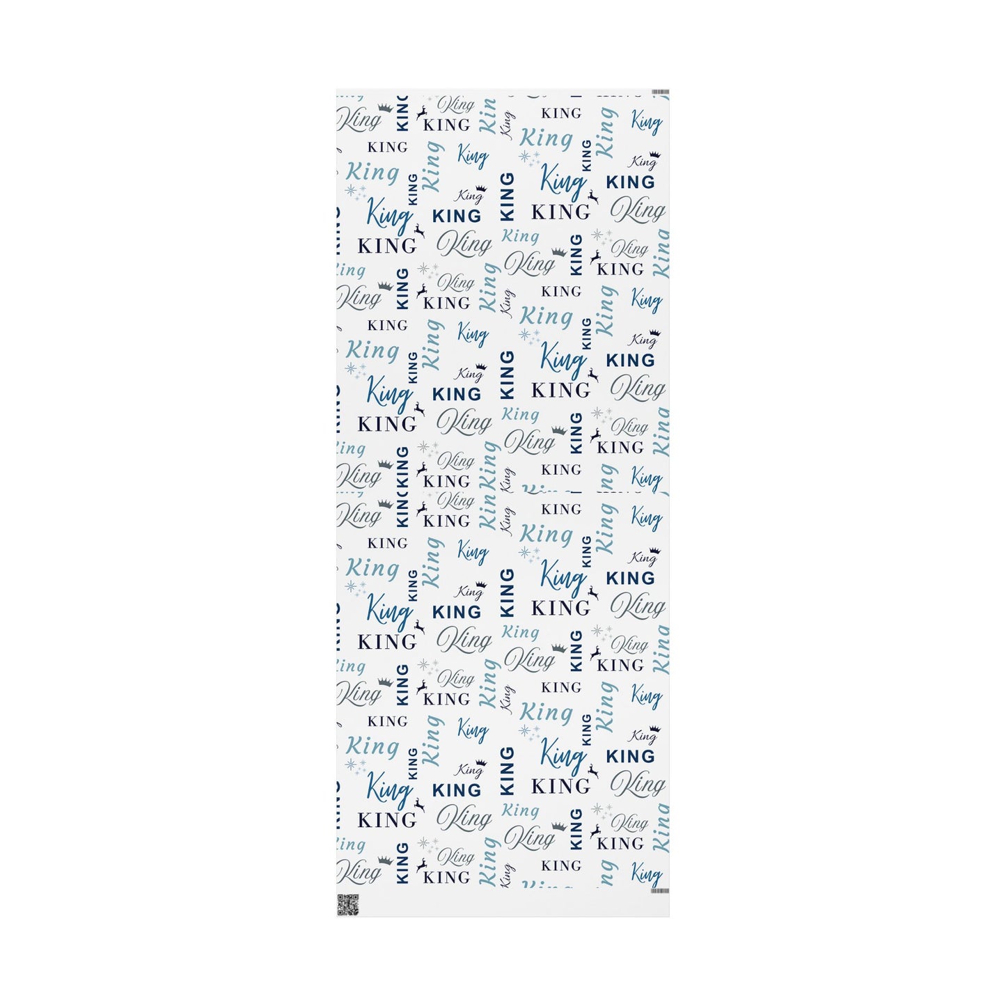 King, All Wrapped-up Wrapping Papers with Blue text