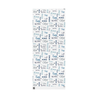 King, All Wrapped-up Wrapping Papers with Blue text