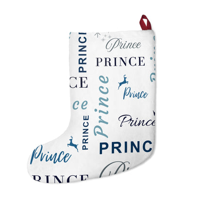 Christmas Stocking - Prince, All Wrapped-up with Blue text