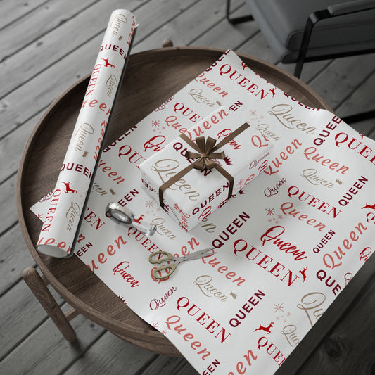 Queen, All Wrapped-up Wrapping Papers with Red text