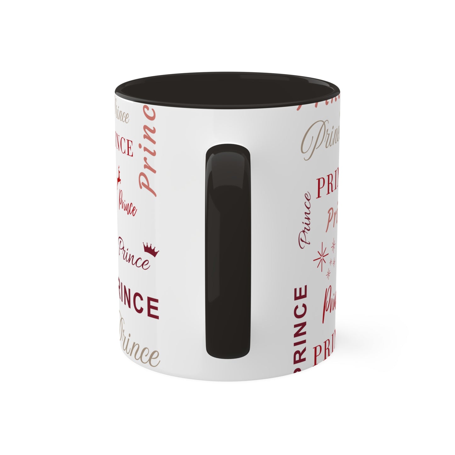 Coffee Mug - Prince Accent Mug with Red Text, 11oz Colorful Mug