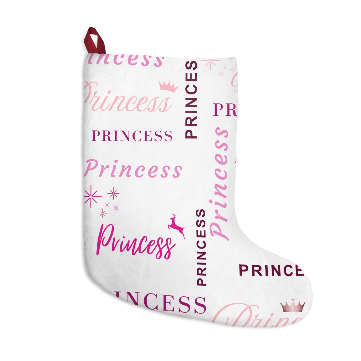 Christmas Stocking - Princess, All Wrapped-up with Pink text