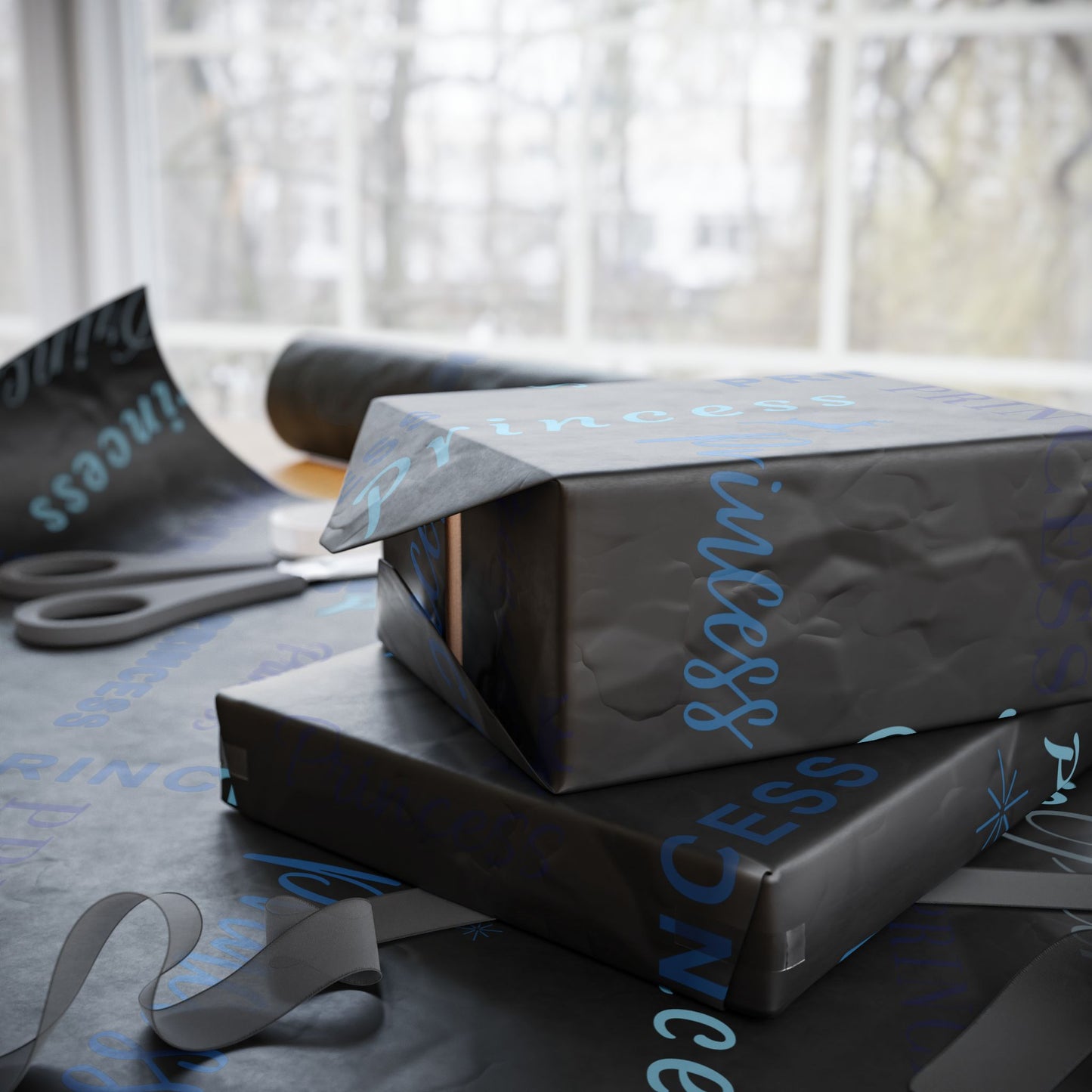 Princess, All Wrapped-up Wrapping Papers with Blue text