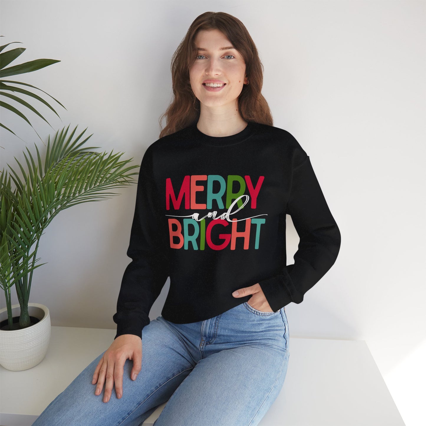 Merry and Bright Unisex Sweatshirt, Dark Colors