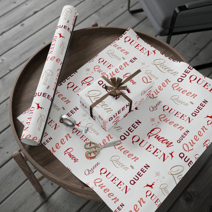 Queen, All Wrapped-up Wrapping Papers with Red text