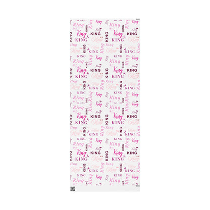 King, All Wrapped-up Wrapping Papers with Pink text