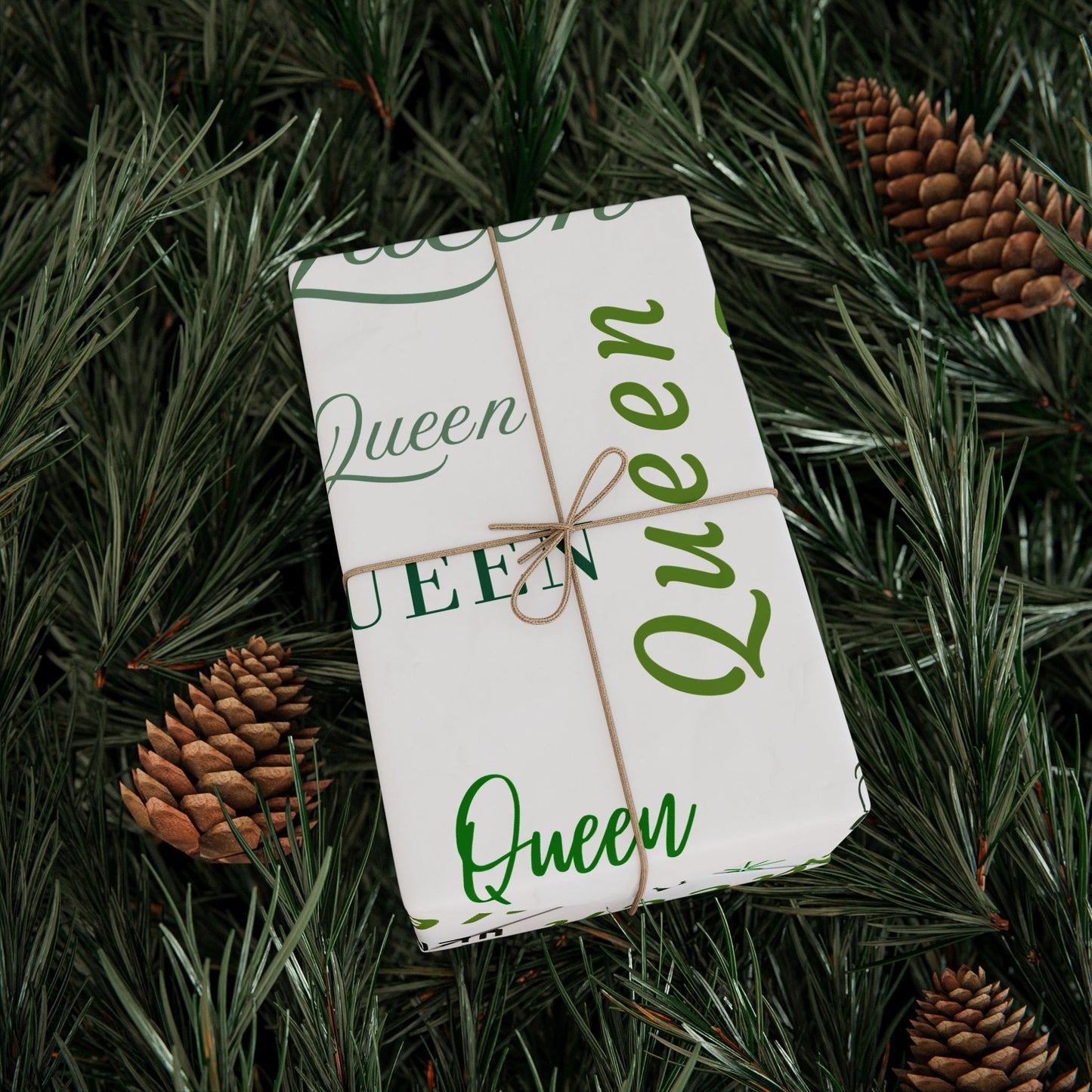 Queen, All Wrapped-up Wrapping Papers with Green text