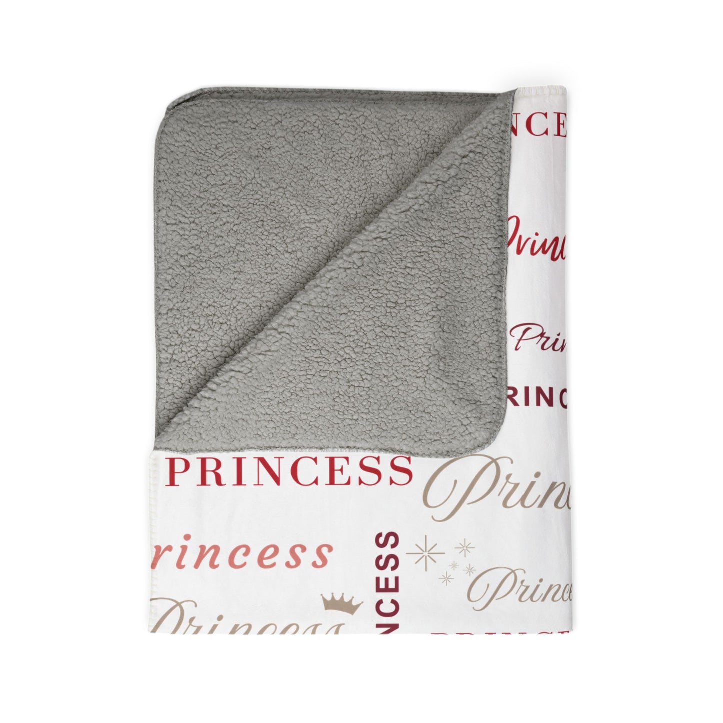 Princess, All Wrapped-up Fleece Sherpa Blanket with Red text