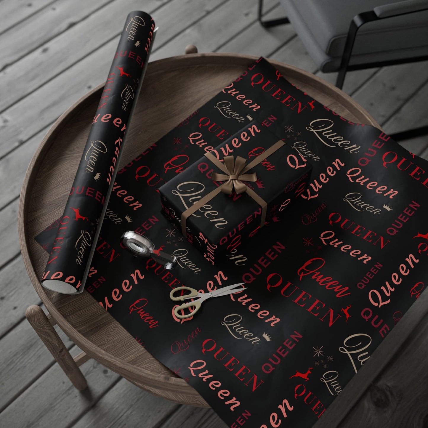 Queen, All Wrapped-up Wrapping Papers with Red text