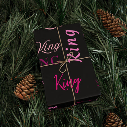 King, All Wrapped-up Wrapping Papers with Pink text