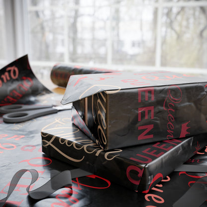 Queen, All Wrapped-up Wrapping Papers with Red text