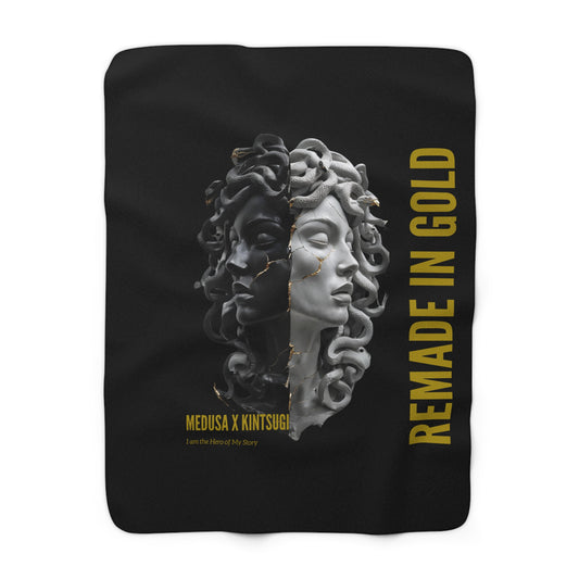 Remade in Gold™ Sherpa Blanket – Medusa x Kintsugi Edition