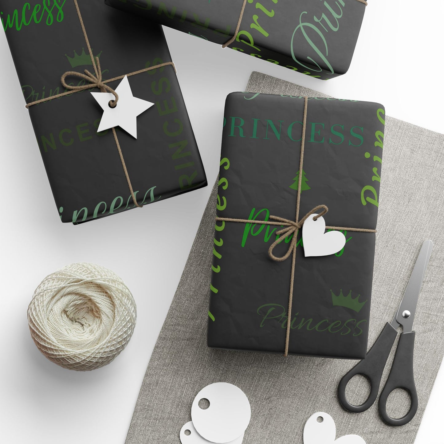 Princess, All Wrapped-up Wrapping Papers with Green text