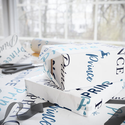 Prince, All Wrapped-up Wrapping Papers with Blue text