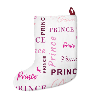 Christmas Stocking - Prince, All Wrapped-up with Pink text