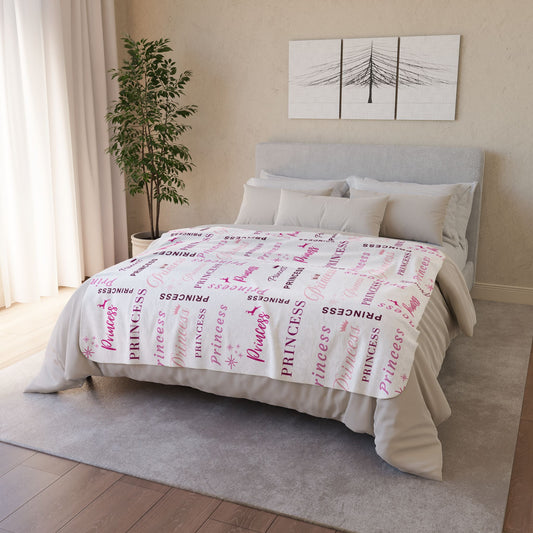 Princess, All Wrapped-up Fleece Sherpa Blanket with Pink text