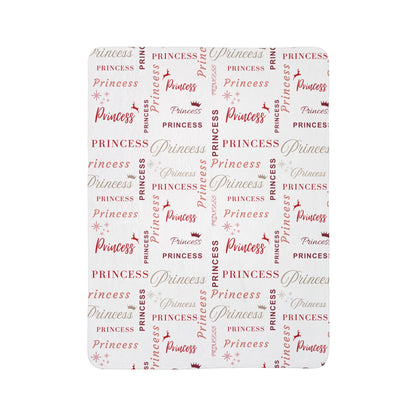 Princess, All Wrapped-up Fleece Sherpa Blanket with Red text