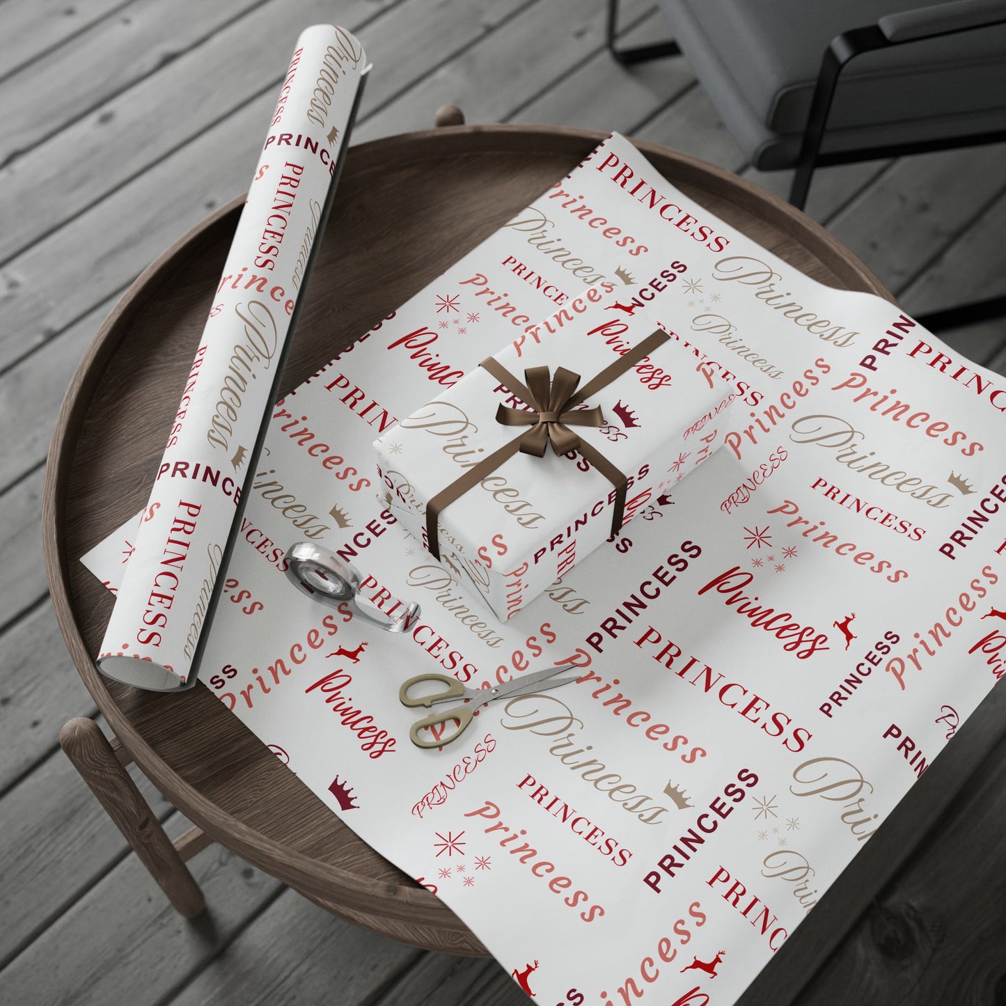 Princess All Wrapped-up Wrapping Papers with Red Text