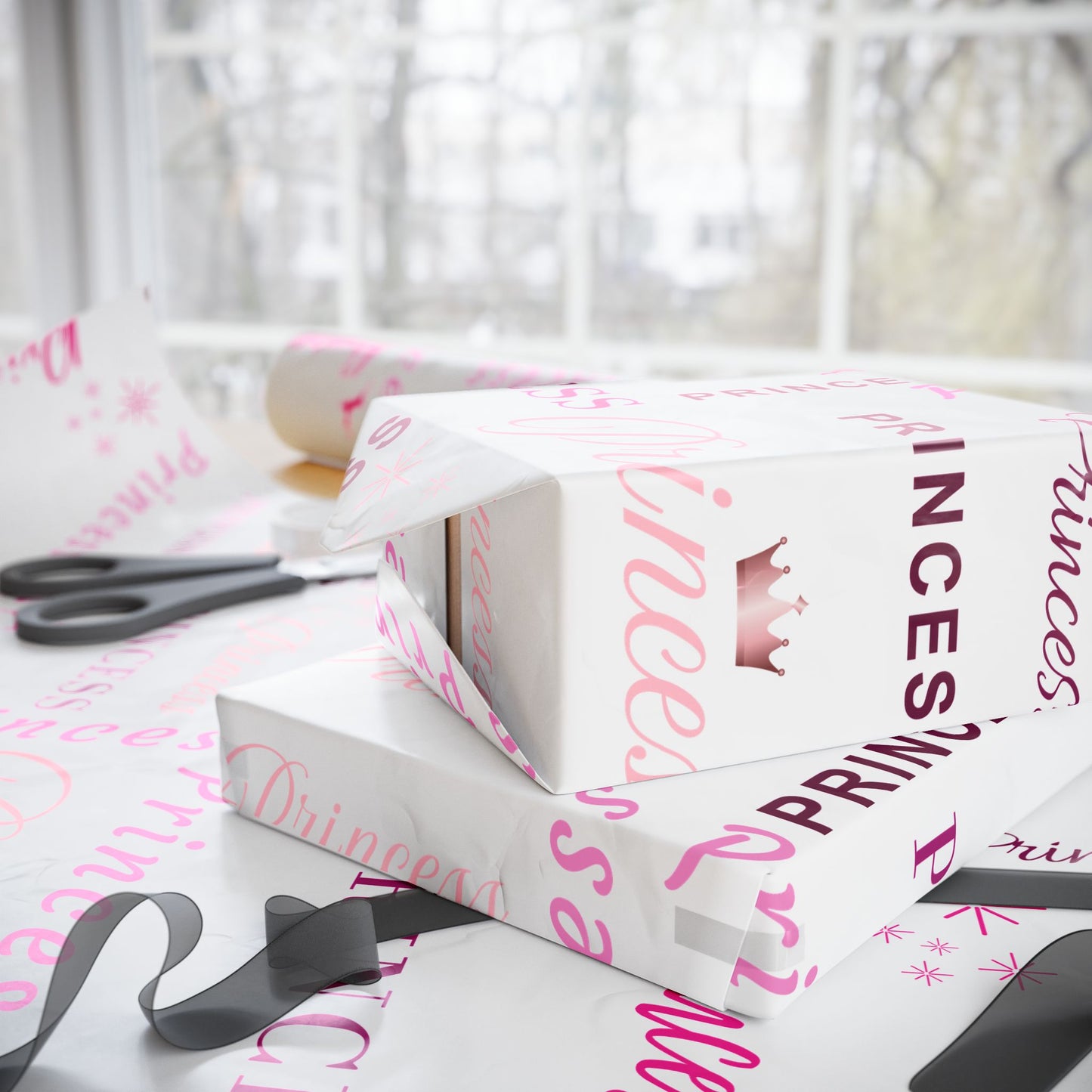 Princess, All Wrapped-up Wrapping Papers with Pink text