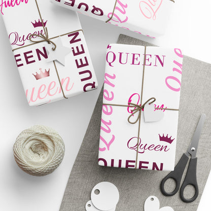 Queen, All Wrapped-up Wrapping Papers with Pink text