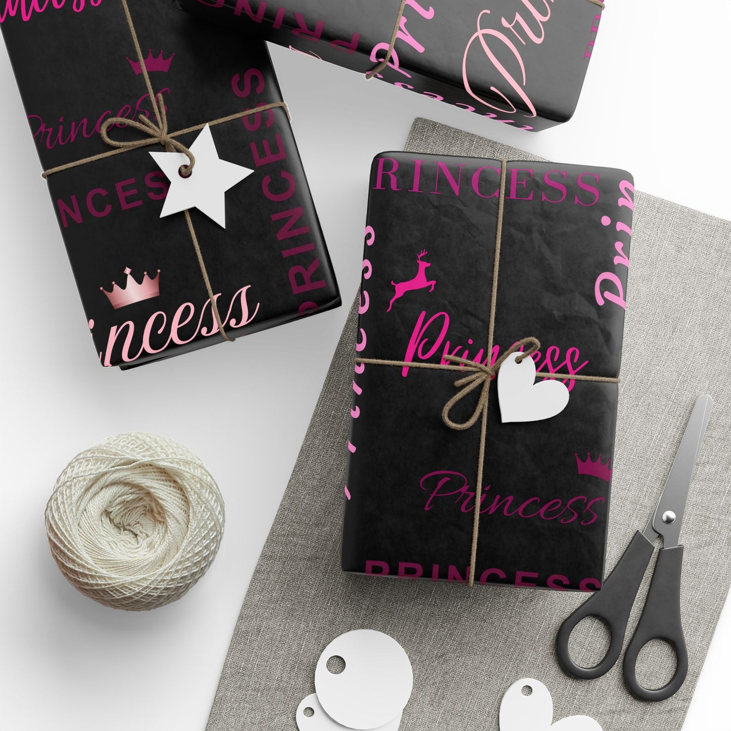 Princess, All Wrapped-up Wrapping Papers with Pink text