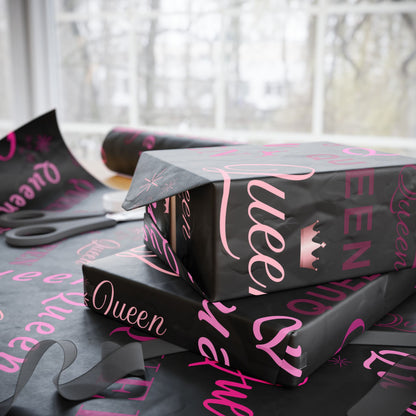 Queen, All Wrapped-up Wrapping Papers with Pink text