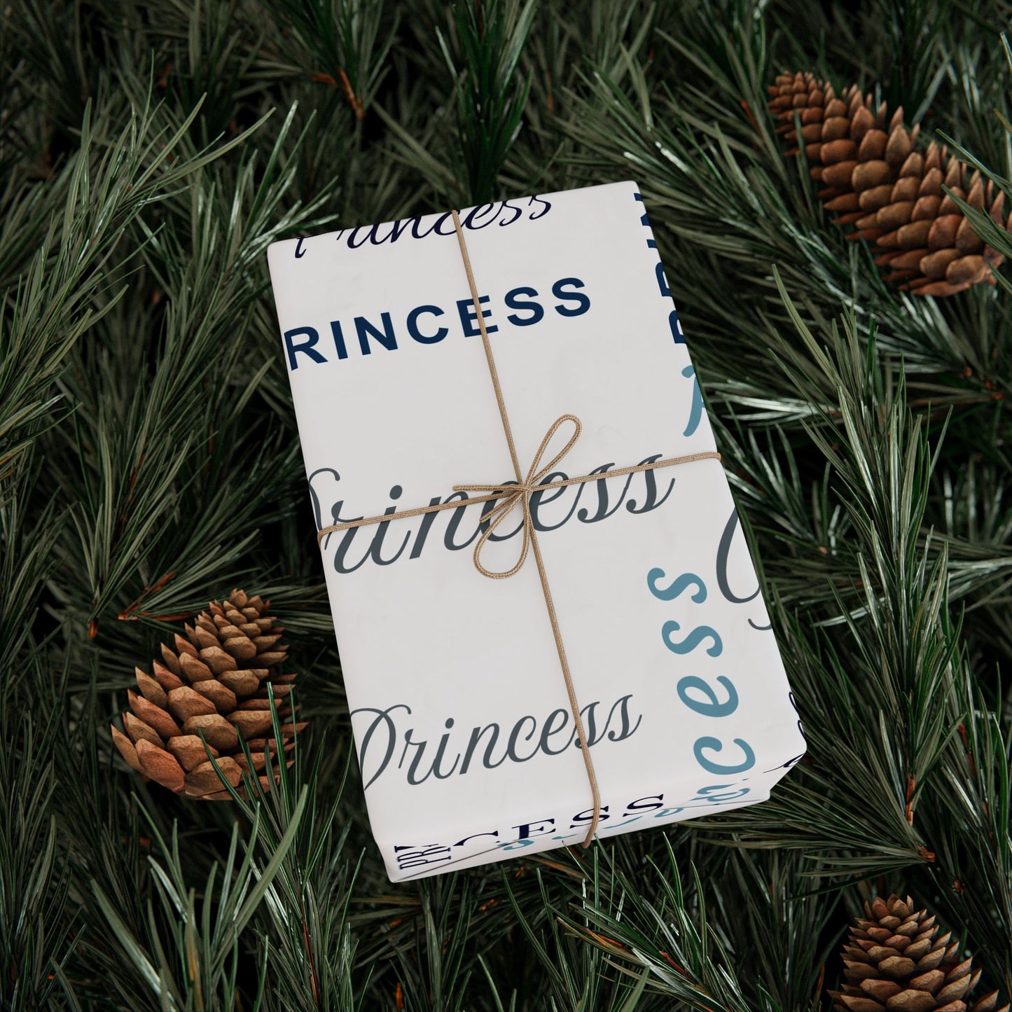 Princess, All Wrapped-up Wrapping Papers with Blue text