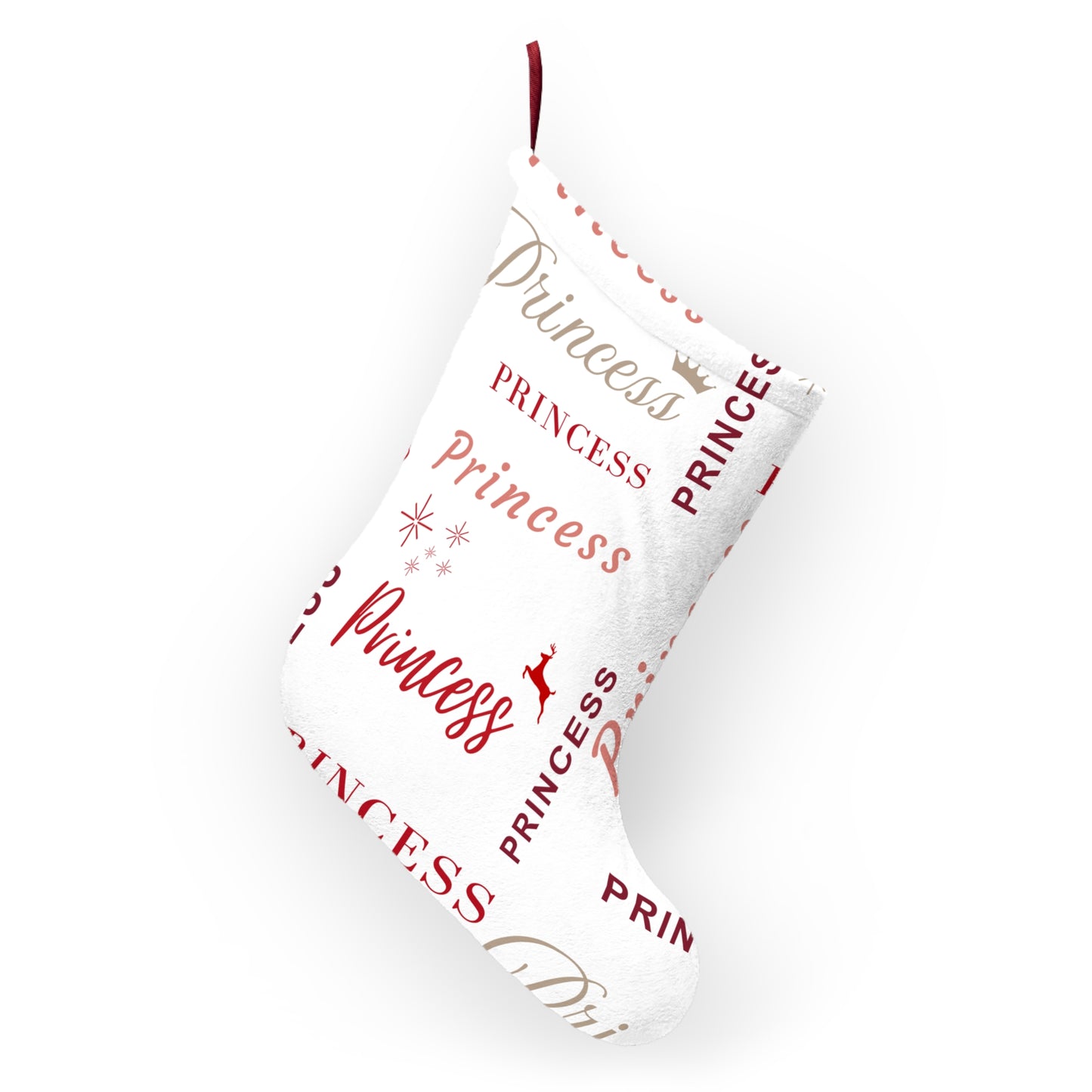 Christmas Stocking - Princess, All Wrapped-up with Red text